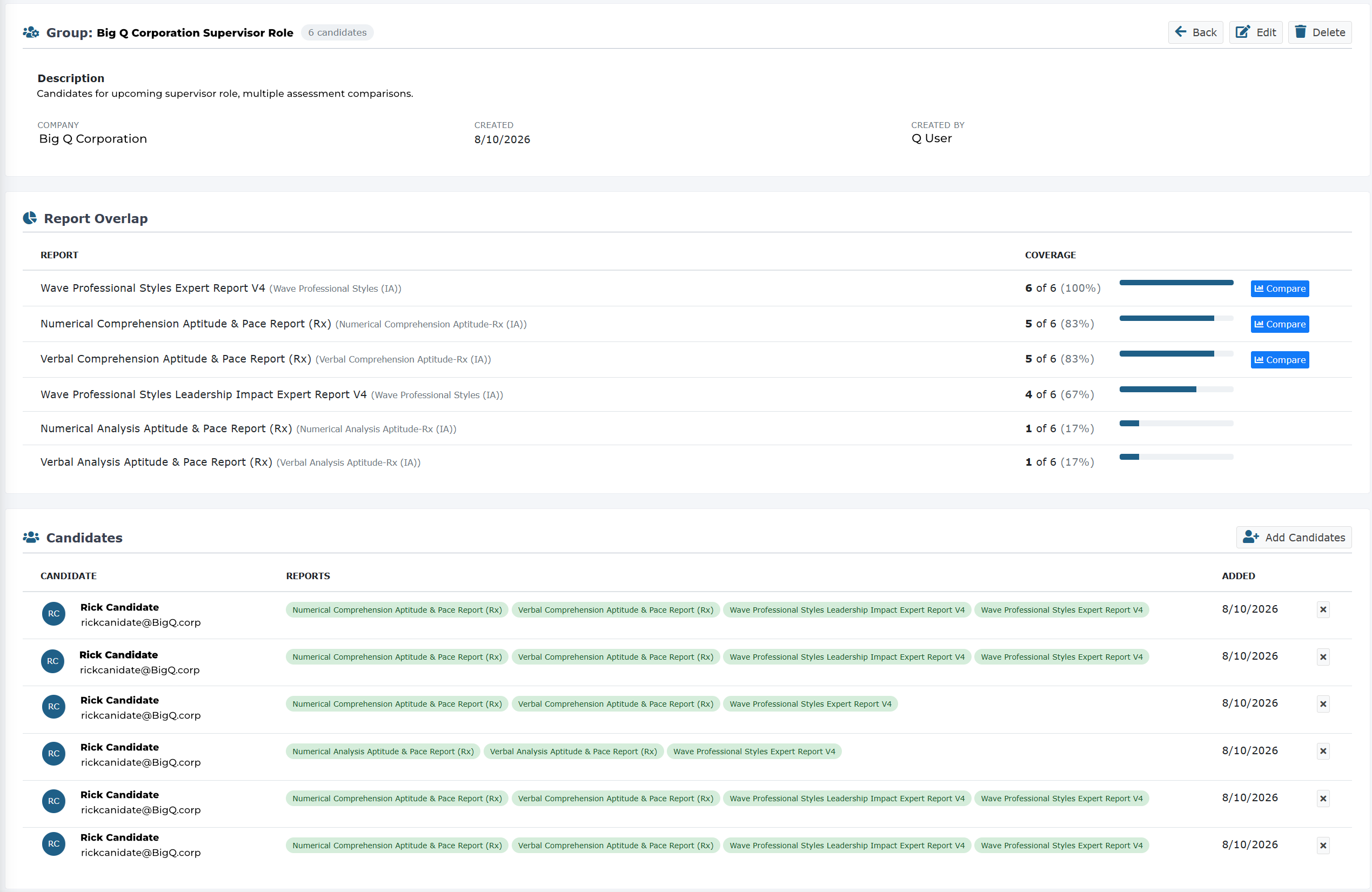 Ignite Groups — report overlap and coverage